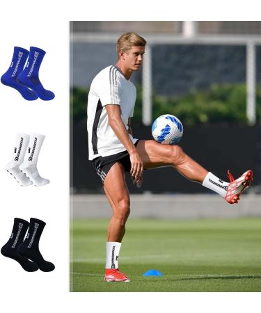 Shop 3 Pairs of Premium Football Socks for Men - Grip & Stopper Soccer Socks | International Shipping - Buy Online on GoSupps.com
