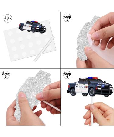 Blue Glitter 1pcs Cake Topper 12pcs Cupcake Topper Pick for Congrats Officer Policeman Theme Decor Supplies Boys Girls 2024 College Graduation Party Decorations - Buy Online on GoSupps.com