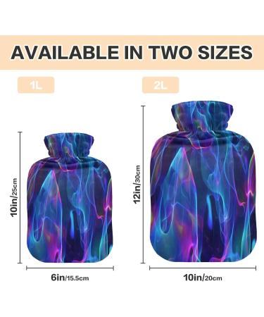 Multi-Colored 1L Hot Water Bottle with Plush Cover | Winter Hand & Feet Warmer for Kids Men & Women - International Shipping - Buy Online on GoSupps.com