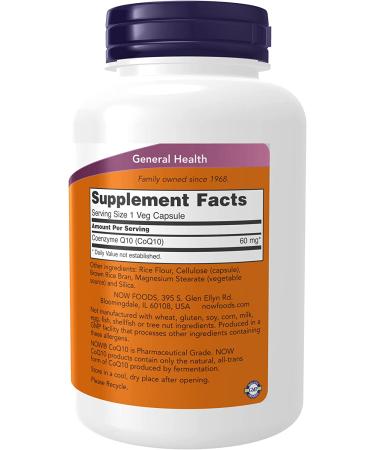 Now Foods CoQ10 60 mg - 180 Vegan Capsules for Heart Health & Energy Support - Buy Online on GoSupps.com