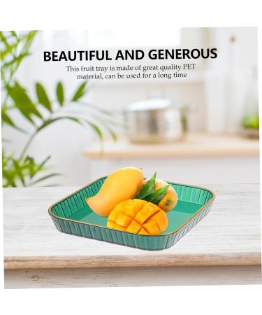 ABOOFAN 2pcs Tray Christmas Platter Wooden Serving Platter Party Food Serve Plate Afternoon Tea Dining Table 15.2X15.2X2CM Assorted Color - Buy Online on GoSupps.com