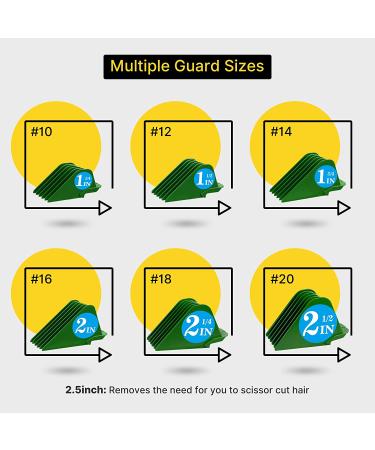 Wahl 10-20 Hair Clipper Guards Set | 6 Extra Long Attachments in Multiple Sizes | Universal 2.5-1.25 Inch Clipper Guides (Green) - Buy Online on GoSupps.com