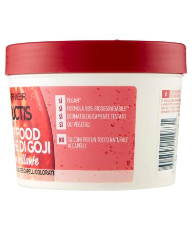 Garnier Fructis Hair Food Goji Sticks 3 in 1 Nutrient Mask | Vegan Formula for Coloured Hair | 390 ml - International Shipping Available - Buy Online on GoSupps.com