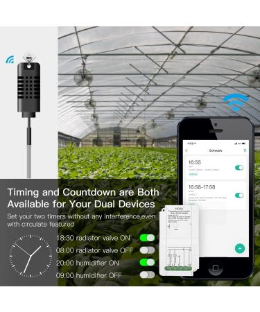 MOES WiFi Smart DIY Thermostat Controlling Module Temperature and Humidity Sensor Dual Output 15A 2.4GHz WiFi Smart Life App Wireless Remote Control for Greenhouse Aquarium Reptile Terrarium With Temperature & Humidity Sensor - Buy Online on GoSupps.com