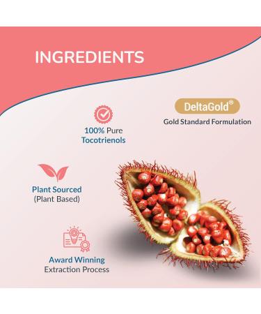 E Annatto Tocotrienols Deltagold 300mg Vitamin E Tocotrienols Supplements 60 Softgel Capsules Tocopherol Free Supports Immune Health & Antioxidant Health (90% Delta & 10% Gamma) - Buy Online on GoSupps.com
