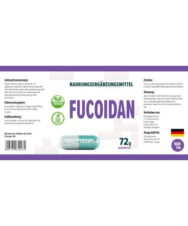Fucoidan from Bladderwrack 500mg - 120 Vegan Capsules | High Strength, Gluten & GMO Free - Buy Online on GoSupps.com