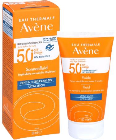 Avene Sun Fluid SPF 50+ Fragrance-Free | Buy 50ml Sunscreen for All Skin Types - International Shipping Available - Buy Online on GoSupps.com