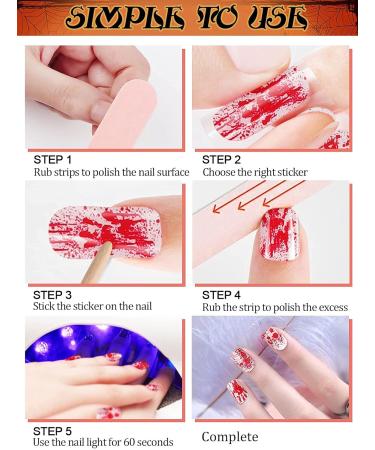EBANKU 20PCS Nail Gel Polish Strips - Full Wraps Self-Adhesive Nail Stickers with File and Stick - Buy Online on GoSupps.com