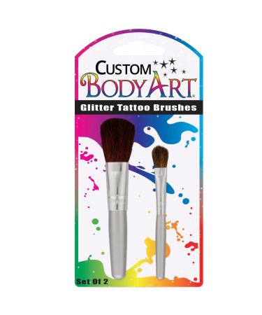 Custom Body Art - Set of 2 Glitter Tattoo Brushes