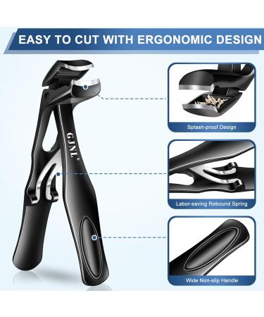 2024 Angled Toenail Clippers for Seniors | Ultra Sharp Wide Jaw Nail Clippers for Thick Nails - No Splash Self-Collecting Fingernail Cutter Set | Perfect Gifts for Men & Women - Buy Online on GoSupps.com