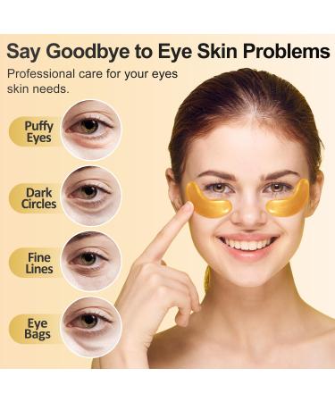 24K Gold Under Eye Patches - 12 Pairs for Puffy Eyes & Dark Circles - Vegan Skin Care Gift for Women - Buy Online on GoSupps.com