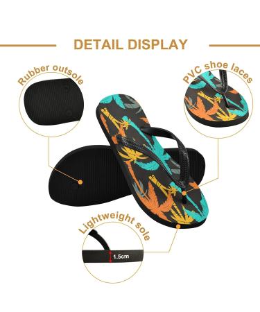 Mnsruu Tropical Coconut Palm Blossom Flip Flops - XXL Multi-Color Sandals for Men & Women | Perfect for Home Hotel Spa & Travel - Buy Online on GoSupps.com