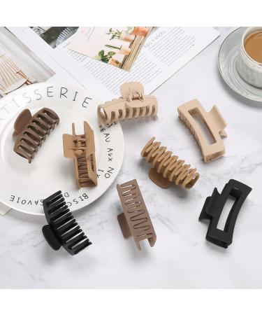 Shop Lolalet 8-Piece Large Hair Clips | Slipproof 8cm Jaw Clips for Thick Hair | Stylish Hair Accessories for Women & Girls - Pattern E - Buy Online on GoSupps.com