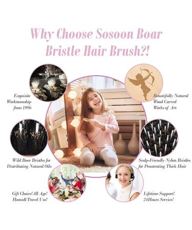 Pocket Mini Travel Boar Bristle Hairbrush for All Hair Types - Smoothing, Detangling, and Adding Shine - Small Size for Men, Women, and Kids - Pack of 1 - Buy Online on GoSupps.com