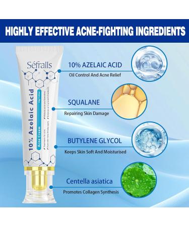 Sefralls 10% Azelaic Acid Acne Cream Premium Azelaic Acid Facial Cream - Redness Relief For Face Redness Reducing Skin Care Prevents Acne Breakouts Ease Pimple Clarify Skin Soothe Irritation 1 Oz - Buy Online on GoSupps.com