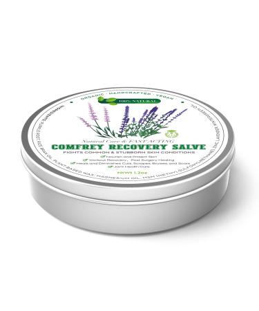 Peralpow Organic Comfrey Salve | 2X Concentrated Herbal Therapy for Joint Stiffness & Skin Repair | Athlete-Approved Muscle Recovery + Made with Organic-Grade Ingredients (1.2 oz)