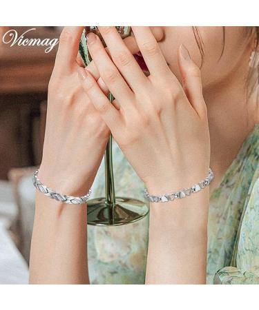 Vicmag Titanstahl Magnet Hardship Bands for Women - Ultra-Strong Magnets Glittering Design Gift Box & Tool - 2 Crystal Silver Pieces - Buy Online on GoSupps.com