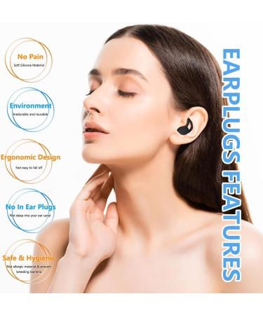 2 Pack Noise Cancelling Ear Plugs for Sleeping | Washable Hearing Protection for Travel Concerts & Swimming - Black - Buy Online on GoSupps.com
