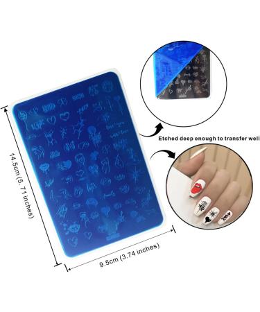 Nail Stamping Plates Heart Letter Nail Stamping Kit 2 Pcs Lips Graffiti Animals Patterns Design Nail Stamp Plate 14.5 * 9.5cm Stainless Steel Nail Art Templates DIY Nail Tools Nail Stamping D33-D34 - Buy Online on GoSupps.com