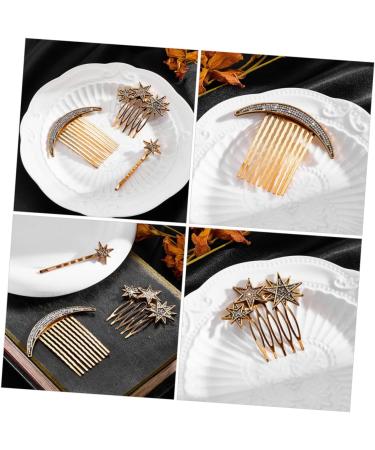 DOITOOL Star Hair Barrettes 1 Set Star Moon Hairpin Metal Bridesmaids Comb Headwear for Women Rhinestone Hair Clips Hair Jewelry Crystal Decor Moon Decorations Tiara Alloy Hair Comb - Buy Online on GoSupps.com