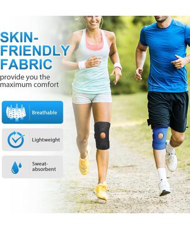 AVIDDA Adjustable Knee Support with Open-Patella Design - Black (XS-M) | 1 Pair - For Joint Pain, Sports Injury Rehabilitation - 3 Straps for Knee Circumference 12.5 to 18.5 - Buy Online on GoSupps.com