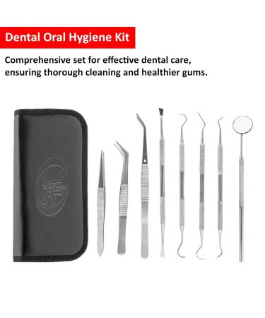 Buy STELLMACHER 8 Pcs Dental Tools - Professional Stainless Steel Teeth Cleaning Kit | Plaque Remover & Tartar Cleaner for Dental Hygiene | International Shipping Available - Buy Online on GoSupps.com