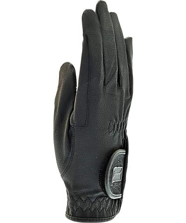 Isabella Synthetic Leather Horse Riding Gloves - Touch Screen Capable, Reinforced Fingers, Expert Fit - Black Medium - Buy Online on GoSupps.com
