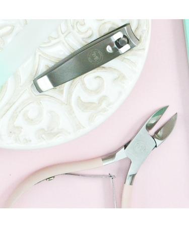 Malva Belle Ingrown Toe Nail Clippers for Thick Nails - Double Spring Tool with Safety Tip Cover - Comfort Grip Handles - Pink - Buy Online on GoSupps.com