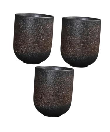 Zerodeko 3pcs Cup Drinking Glasses Water Glasses Ceramic Tea Mugs Office Supplies Teahouse Japanese-Style As Shownx3pcs 7X6X6CMx3pcs