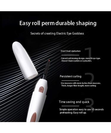 RIYAN Electric Heated Eyelash Curler Long Lasting Natural Eye Lash Curler USB Charge Makeup Curling Kit White - Buy Online on GoSupps.com