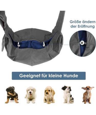 Slowton Dog Carrier Bag - Adjustable Padded Shoulder Strap & Front Pocket for Outdoor Walks | Gray - Fits Pets 4.1-6.8kg - Buy Online on GoSupps.com