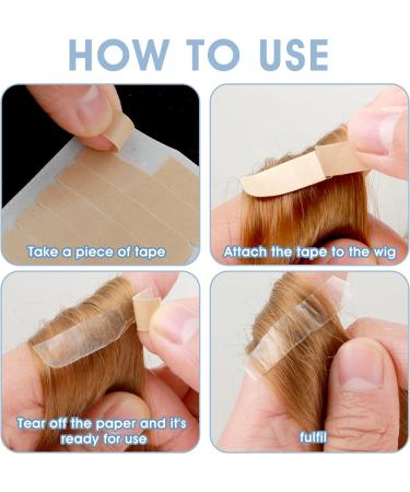 144pcs Double Sided Wig Tape Tabs for Hair Extensions - Brown | Waterproof & Easy to Use - Buy Online on GoSupps.com