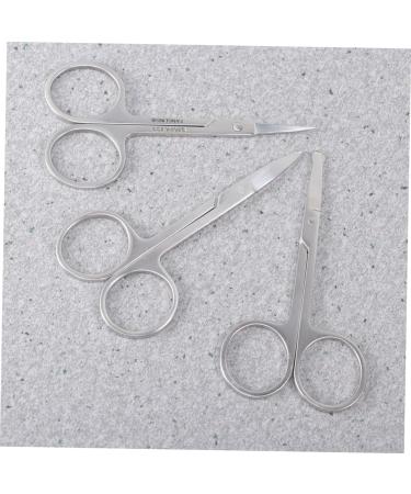 FRCOLOR 3pcs Facial Hair Scissors Set for Men | Curved & Straight Nose Hair Cutting Scissors | Perfect for Grooming & Beard Care - Buy Online on GoSupps.com