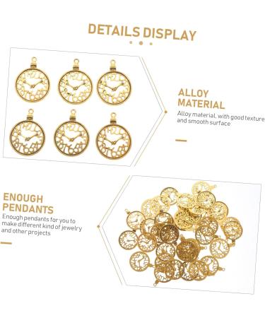 60 Pcs Clock Accessories Clocks Jewlery Charm Bracelets DIY Pendant Charms Supplies Bell Shaped 3.6X2.8cm Golden - Buy Online on GoSupps.com