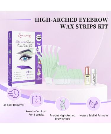 Beauty7 Cold Wax Strips for Eyebrows - Pain-Free Precise Depilation for High-Arched Eyebrow Shape - Quick & Easy Waxing Solution for Women | International Shipping Available - Buy Online on GoSupps.com