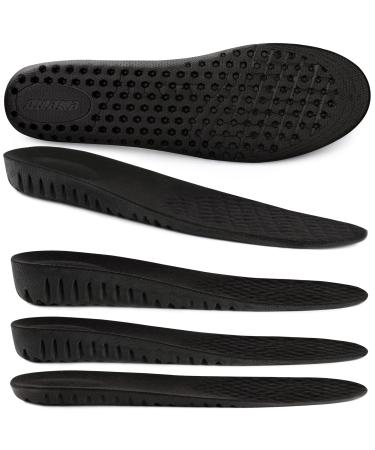 Ailaka Height Increase Insoles for Men Women Honeycomb Shock Absorbing Cushion Insoles Replacement Full Length Sports Shoe Height Inserts Height Elevation Men 6.5-10 M/Women 8-11.5 M Black Heel Height: 2.5 Cm