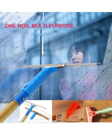 KOHARA Telescoping High Window Cleaner Titanium Alloy Multifunctional Window Cleaning Telescopic Rod Photovoltaic Panel Cleaning Brush Tool 4M - Buy Online on GoSupps.com