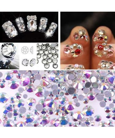 Milisten Nail Accessories AB Nail Art Rhinestones Glass Nail Crystal Flatback Beads Charms Gems Stones For Makeup Clothes Shoes Phone Shell Decor 2.0mm Nail Rhinestone - Buy Online on GoSupps.com