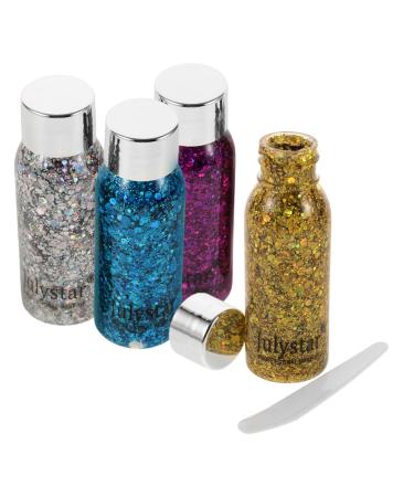 WOONEKY 4pcs Set Colorful Eye Shadow Holographic Glitter Glitter Eyeshadow Face Glitter