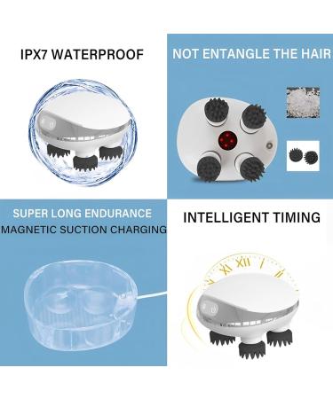 Yissone Electrical Scalp Massager | Portable Heated Head Massager with Red Light | 4 Heads & 88 Knots for Scalp Stress Relief - Buy Online on GoSupps.com