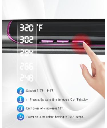 Buy 2 in 1 Hair Straightener & Curler - Professional Flat Iron with Negative Ion Technology LED Display Frizz Control - Grey Pink Finish for Salon-Quality Styling - Buy Online on GoSupps.com
