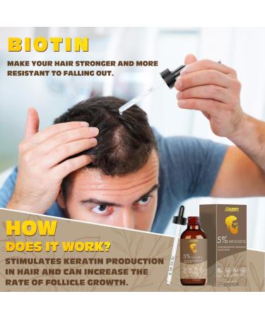 SALUBRITO 5% Biotin Minoxidil Hair Growth Oil 120ML - Hair Loss Treatment for Men & Women - Thickening & Regrowth Serum - Two Months Supply - Buy Online on GoSupps.com
