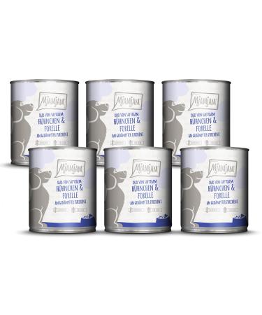 MjAMjAM - Premium Wet Dog Food - Juicy Chicken Duo & Steamed Trout with Zucchini 6 Pack (6 x 800g) Grain Free with Extra Meat