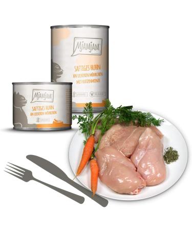 Mjamjam Premium Wet Cat Food - Juicy Chicken & Carrot Grain-Free 6-Pack (6 x 400g) - Extra Meat Protein - Buy Online on GoSupps.com