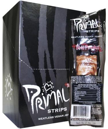 Primal Vegan Jerky | Seitan - Thai Peanut Jerky | 14 x 28g - Buy Online on GoSupps.com