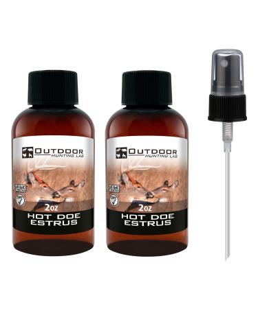 Outdoor Hunting Lab Doe Estrus Scent Buck Attractant for Whitetail Deer - Rut Scent Deer Attractant - Doe Pee Hunting Scent for Mock Scrapes, Scent Drags, and Drippers 2 Bottle