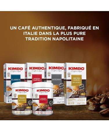 Kimbo Espresso Napoli Ground Coffee | Dark Roast Intensity 10/13 | Intense Aroma & Long-Lasting Flavour | Roasted Blended and Made in Italy | Perfect for Espresso & Moka Pot | 250g / 8.8oz (Pack of 20) - Buy Online on GoSupps.com