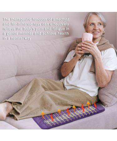 UTK Amethyst Healing Pad 24x16 Inch - Far Infrared Heat Therapy for Back Pain Relief - Memory Function, Auto Shut Off, Adjustable Temperature - Buy Online on GoSupps.com