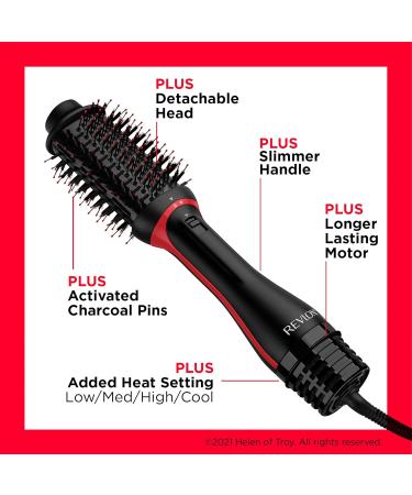 Revlon One-Step Volumizer Plus RVDR5298UK - Ceramic Titanium Barrel Styling Bristles with Charcoal Pins - Ionic Technology for Voluminous Hair - Buy Online on GoSupps.com