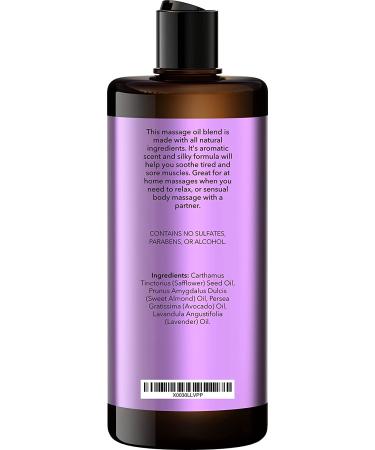 Lavender Massage Oil 16 Fl. oz - 100% Natural Sensual Body Oil for Muscle Relaxation - Deep Tissue Therapy by New York Biology - Buy Online on GoSupps.com